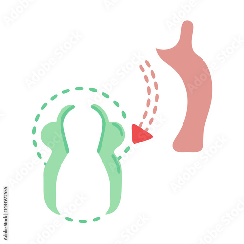 Flat diagram showing cell differentiation on black background graphic