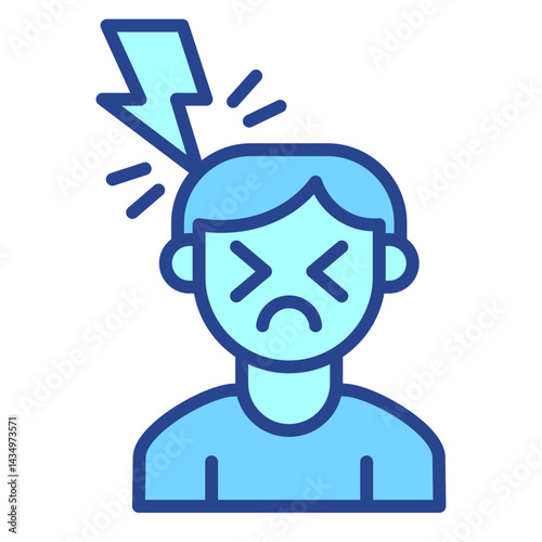 Headeach blue outline icon