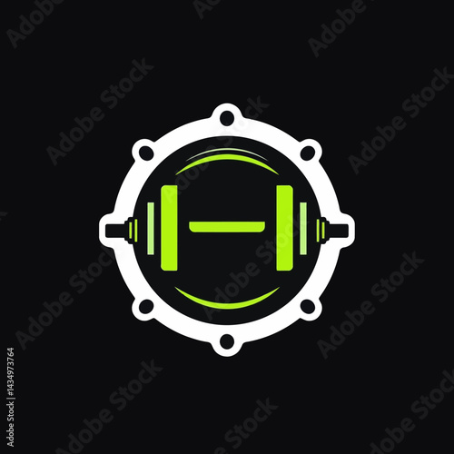 Fitness gym logo design vector template dumbbell workout training exercise health club strength icon 100