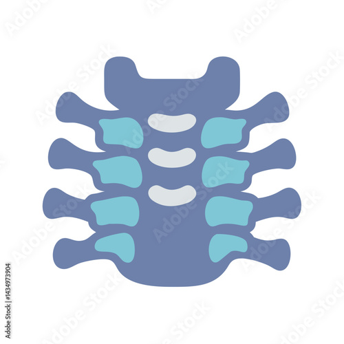 Simple illustration of a cervical vertebra against black background