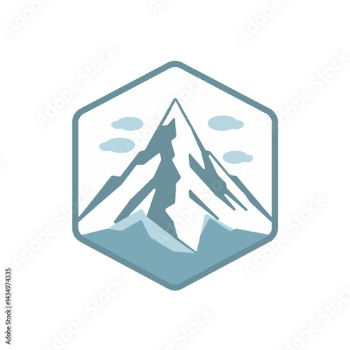 Mountain peak logo design vector illustration adventure outdoor nature landscape travel graphic template 100