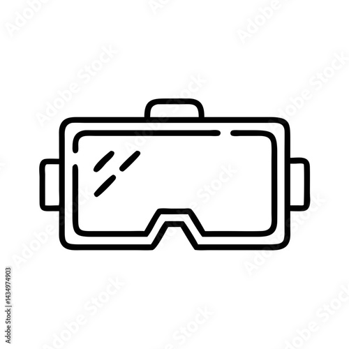 Virtual Reality Glasses Outline Design in Minimalist Style  