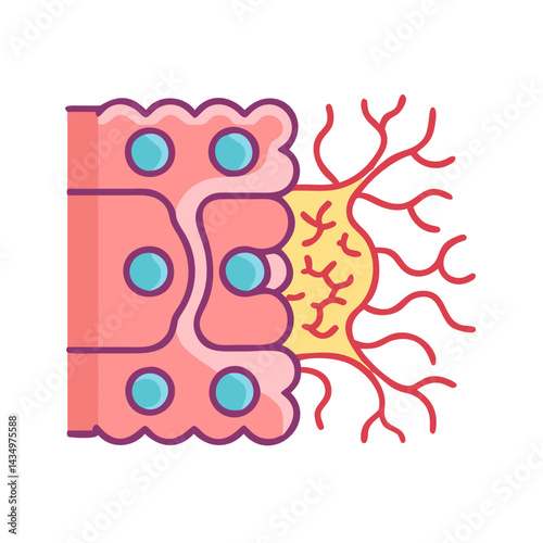 Cellular Tissue Flat Design Icon on black background