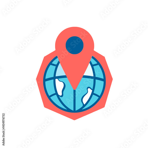 Globe map location travel destination world navigation gps pinpoint journey adventure tourism icon design