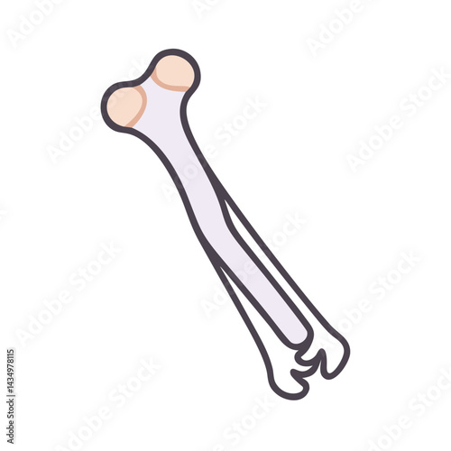 Stylized bone illustration against a solid black background artwork
