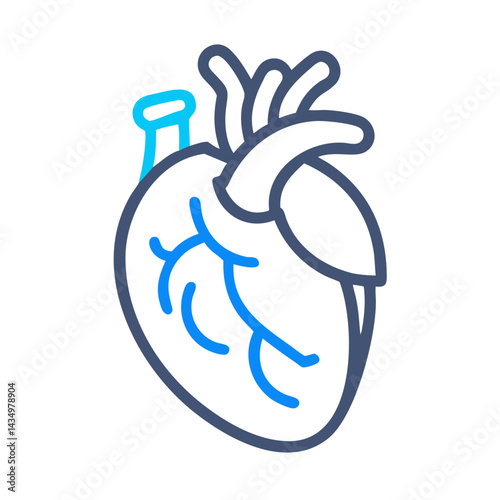 Stylized human heart illustration on a clean black background