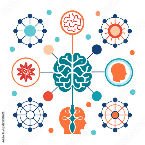 Brain Connections Concept with Creative Mind Linkages Representation