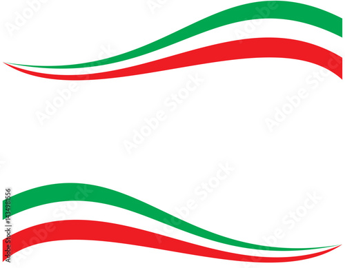 italian ribbon element flag vector design