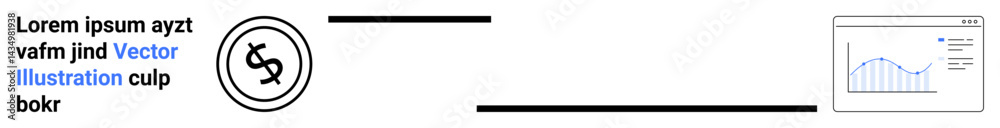 Dollar currency exchange icon linked to a rising business chart. Ideal for finance, economics, banking, investment, business analysis, digital commerce, success tracking. Abstract line flat metaphor Dollar currency exchange icon linked to a rising business chart. Ideal for finance, economics, banking, investment, business analysis, digital commerce, success tracking. Abstract line flat metaphor