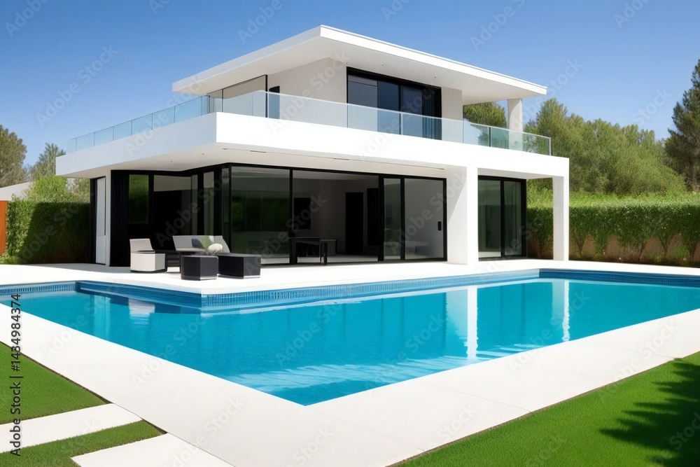 Fototapeta premium Modern house with pool