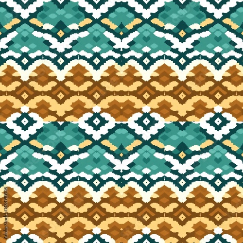 Elegant Floral Fabric Patterns Ikat Inspired Textile Design