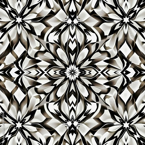 Elegant Black and White Flower Fabric Patterns A Seamless Textile Design