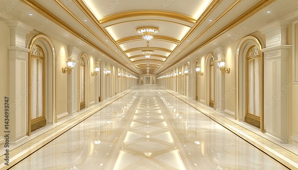 Luxury Hotel Corridor Interior