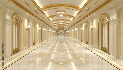 Luxury Hotel Corridor Interior
