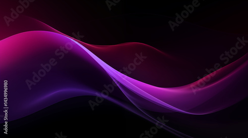 Black and purple abstract background, gradient ombre blurred wave.