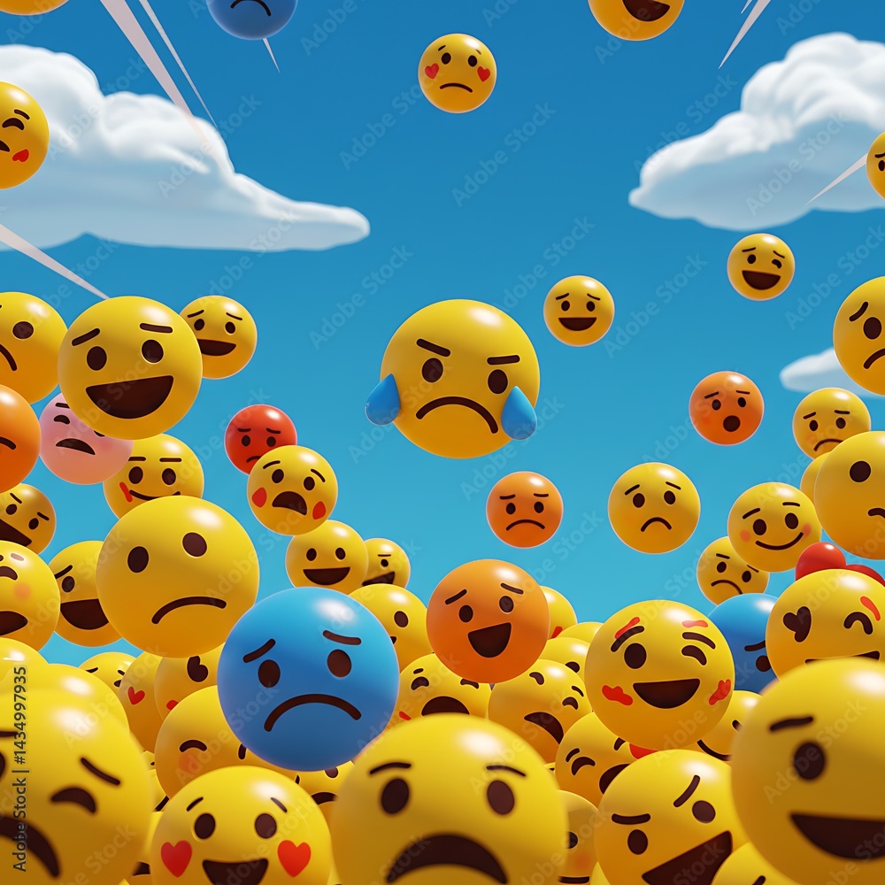 Obraz premium Emoji Skyfall AI Generated