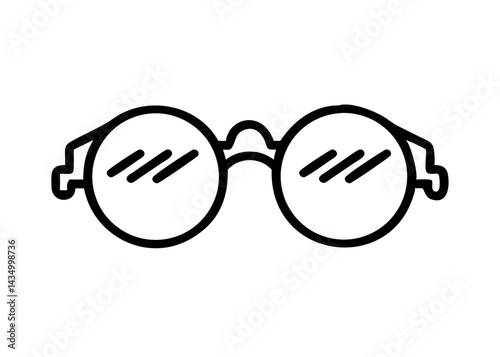 Icon of glasses. Simple line drawing.