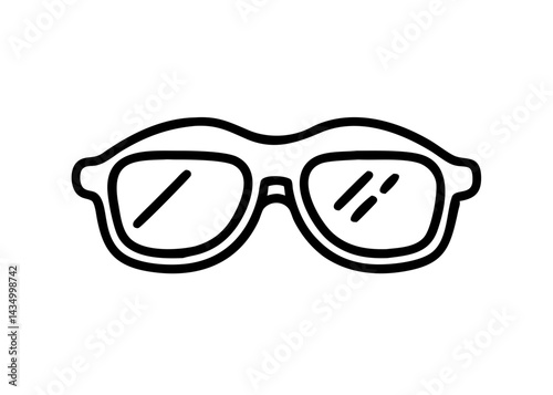 Icon of glasses. Simple line drawing.