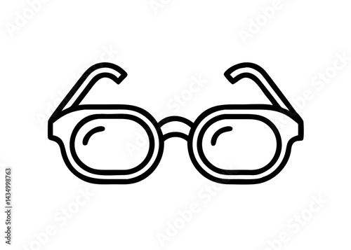 Icon of glasses. Simple line drawing.