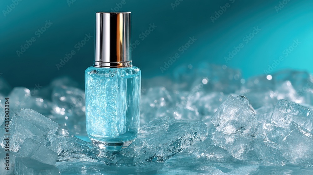 White skin care bottle with ice cubes on white background,Ice sealed skincare product,lotion,toner, skin care,Natural cosmetic products for protecting and nourishing skin of face,copy space. White skin care bottle with ice cubes on white background,Ice sealed skincare product,lotion,toner, skin care,Natural cosmetic products for protecting and nourishing skin of face,copy space.