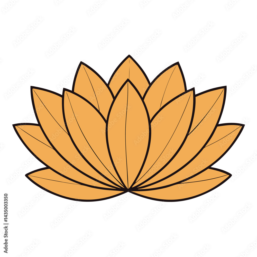 Fototapeta premium Lotus flower petals on white background vector illustration