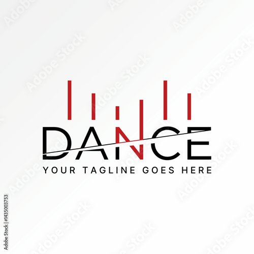Logo design graphic concept creative premium vector stock image top sell text word Dance font line beat frequency soundwave mixer disco party club DJ