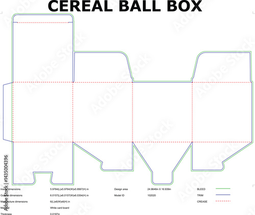 Cereal Box Packaging Die Cut Template Design For Production Ready Packaging