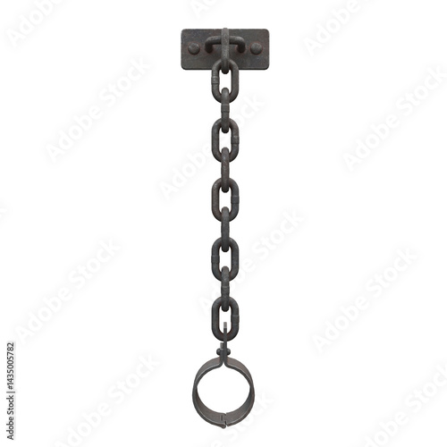Old Shackles, 3d illustration isolated on white background