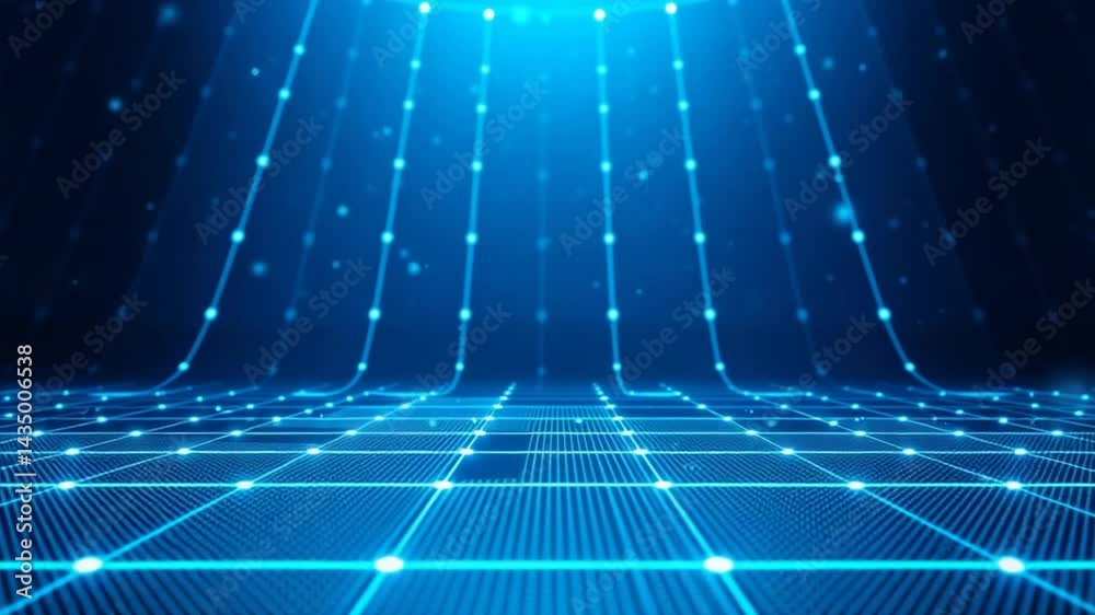 Futuristic blue grid background for technology and science projects, data transfer