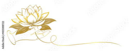 lotus flower vector illustration with hand drawn for vesak day background 2