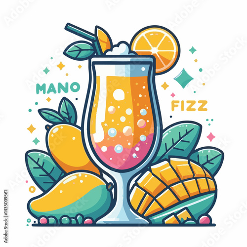fizz, drink, beverage, fresh, mango, cocktail, orange, liquid, cold, glass, soda, juice, ice, fruit, sweet, alcohol, refreshment, food, healthy, bar, lemonade, refreshing, mint, summer, freshness, car