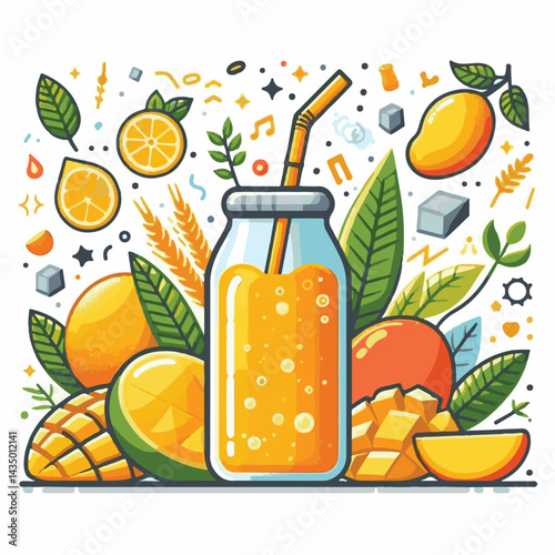 fizz, drink, beverage, fresh, mango, cocktail, orange, liquid, cold, glass, soda, juice, ice, fruit, sweet, alcohol, refreshment, food, healthy, bar, lemonade, refreshing, mint, summer, freshness, car