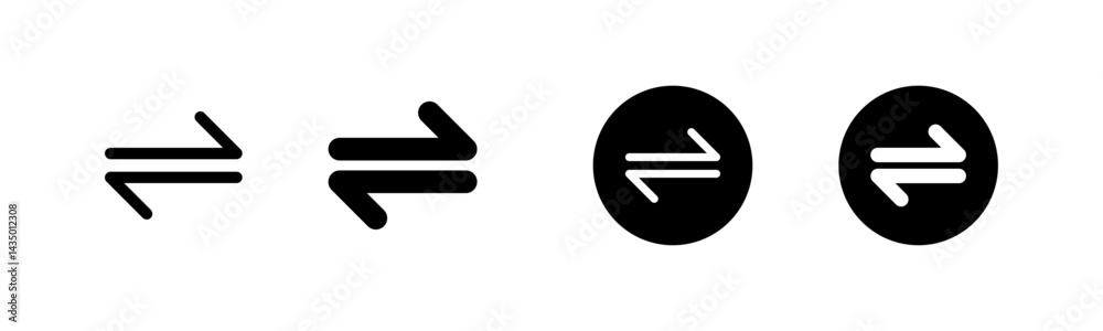Data transfer icon set with bidirectional arrows in outline, bold, and circular styles representing file exchange, synchronization, communication, system update, and network sharing concepts Data transfer icon set with bidirectional arrows in outline, bold, and circular styles representing file exchange, synchronization, communication, system update, and network sharing concepts