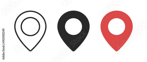 Location pin icon for maps, GPS navigation, mobile app interfaces, travel guides, and digital geolocation or address marking design projects