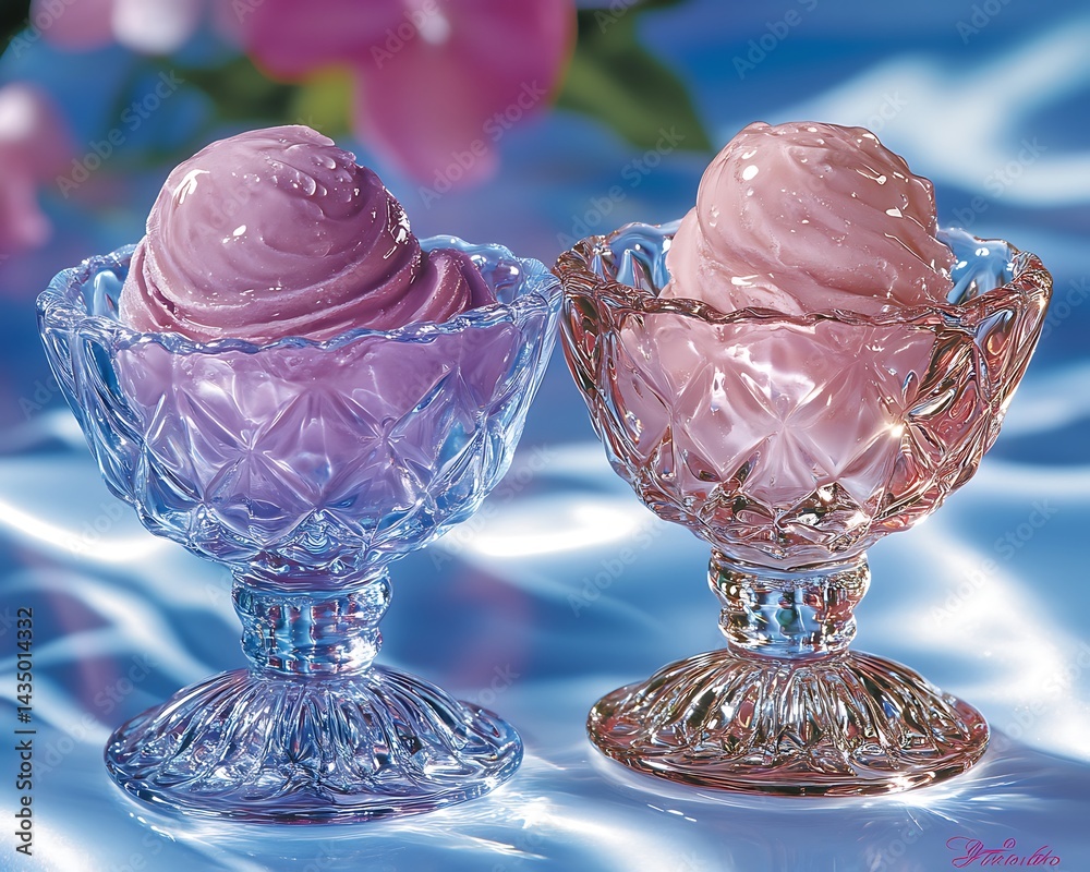 Sweet treats in crystal bowls