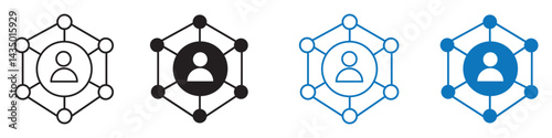 Stakeholder, Team work, networking web icon vector set.