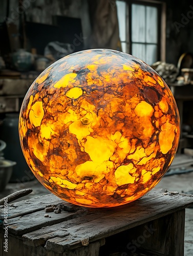 Obraz na płótnie Artisan sphere, workshop, glowing orb w salonie