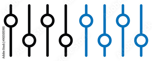 Vertical adjustment icon, Minimalist sound control icon vector set.