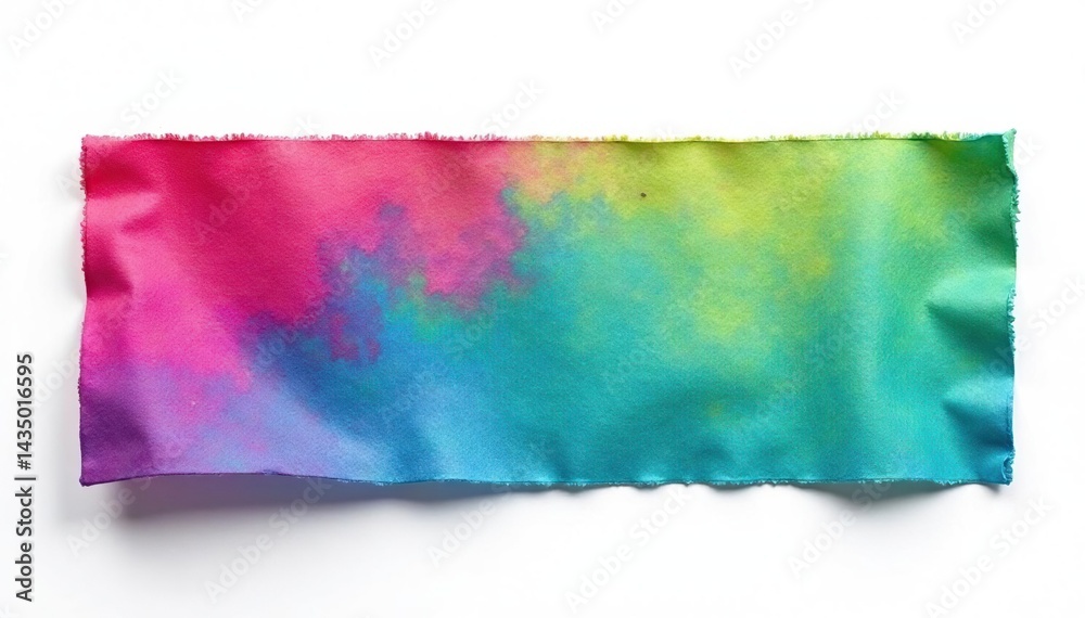 Fototapeta premium Single, vibrant colored flap isolated on white background , material, crease