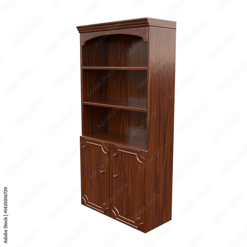 Bookcase, 3d illustration isolated on white background Bookcase, 3d illustration isolated on white background