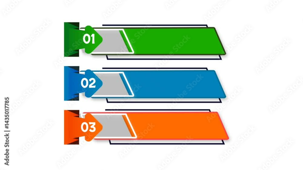 3 rectangle intro title box chart with gradient colors powerpoint presentation template.