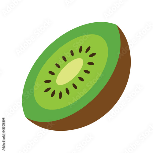 Abstract kiwi fruit slice vector design isolated on white background