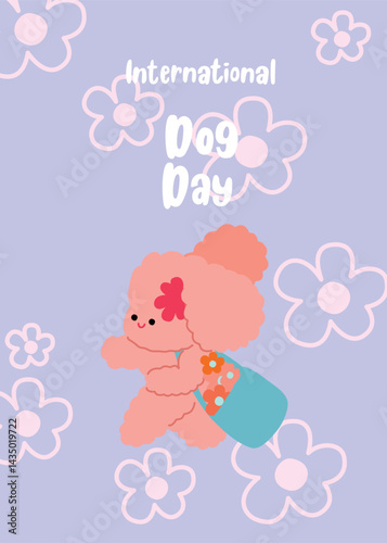 International dog day, hand drawn and calligraphy happy dog day, celebration dog day