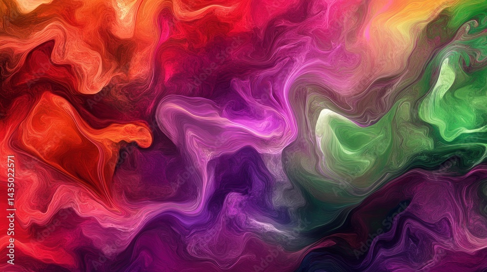 Fototapeta premium Vibrant, swirling abstract painting