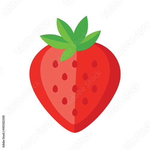 Strawberry slice with smooth surface and seeds isolated on white background