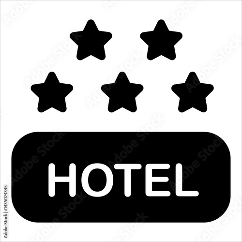 hotel rating glyph icon vector illustration isolated on white background