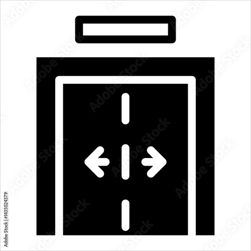 elevator glyph icon vector illustration isolated on white background