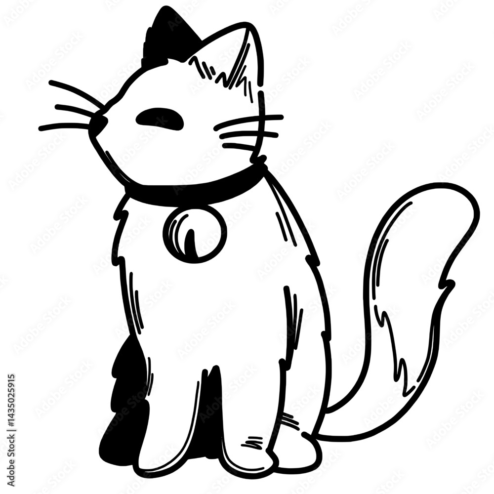 Obraz premium Cute cat doodle 