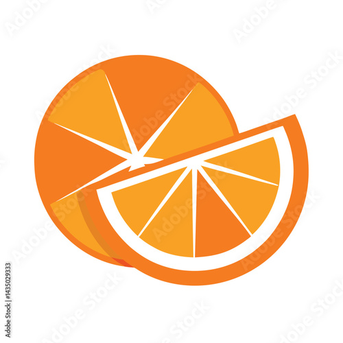 Orange slice trio in clean vector style isolated on white background