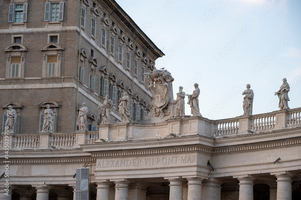 Fototapeta premium The Papal Basilica of Saint Peter in the Vatican, or simply Saint Peter's Basilica, is a church of the Italian High Renaissance located in Vatican City, an independent microstate enclaved within 